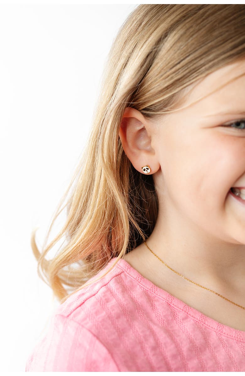 Pip Pop Panda Stud Earrings, Alternate, color, White/Black