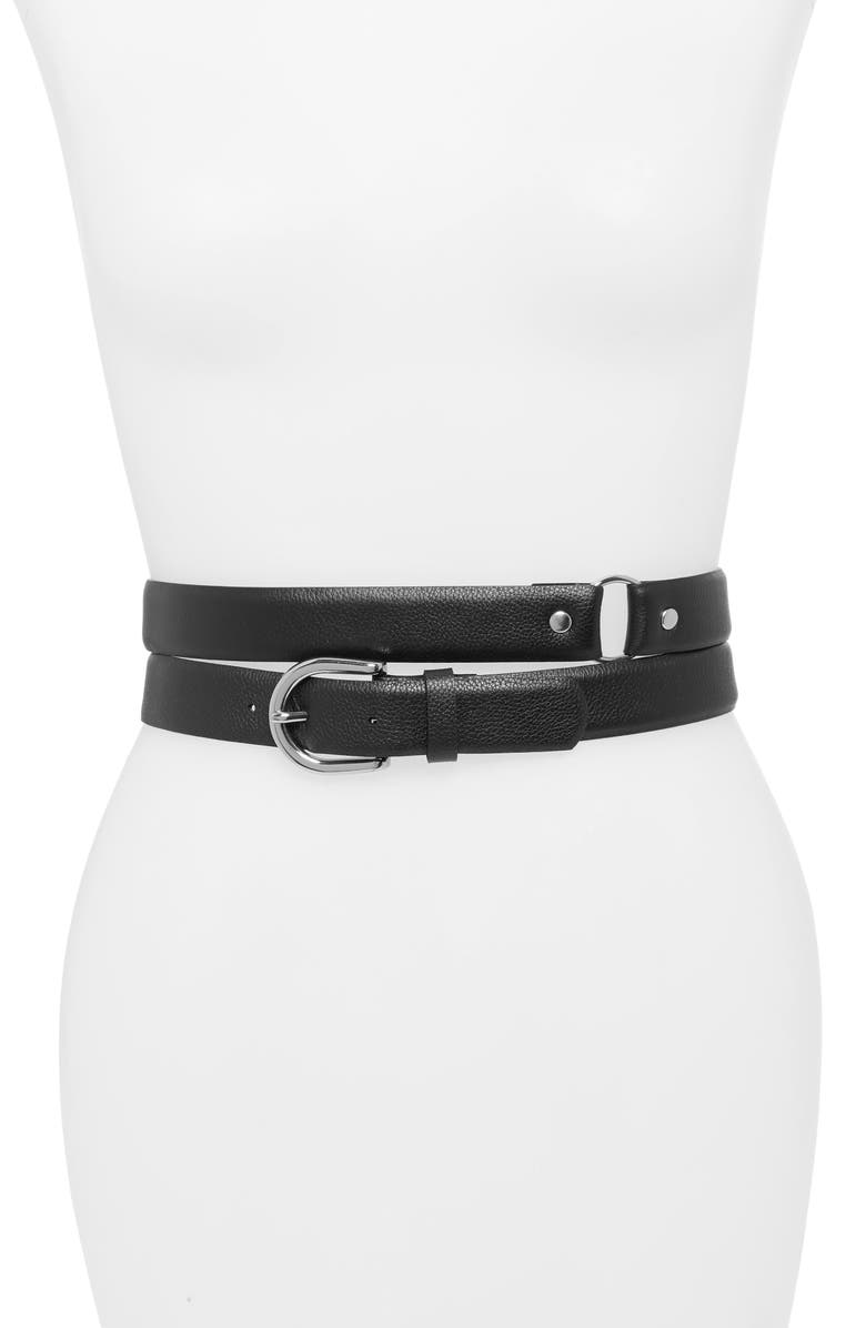 Treasure & Bond Double Wrap Leather Stretch Belt, Main, color, 