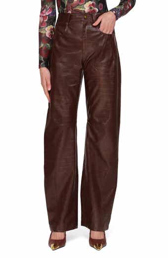 Croc Embossed Faux Leather Pants