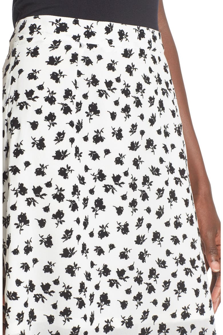Floral Print Maxi Skirt, Alternate, color, WHITE DAISY