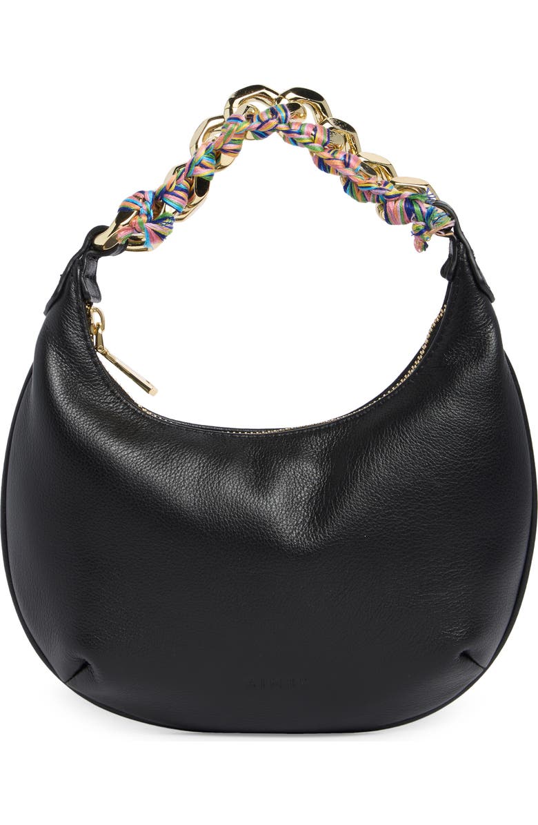AIMEE Escape Chain Leather Handbag, Main, color, Black