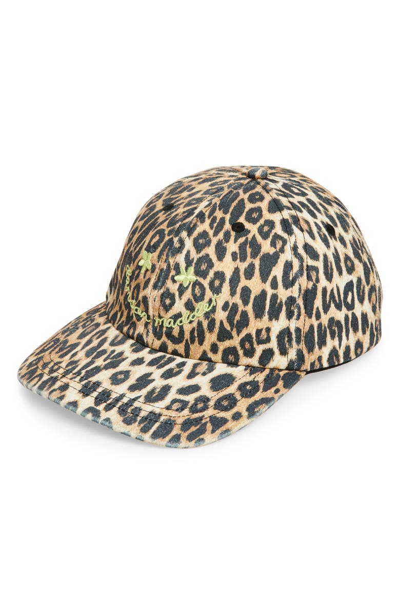 Damson Madder Smiley Baseball Cap, Main, color, Leopard