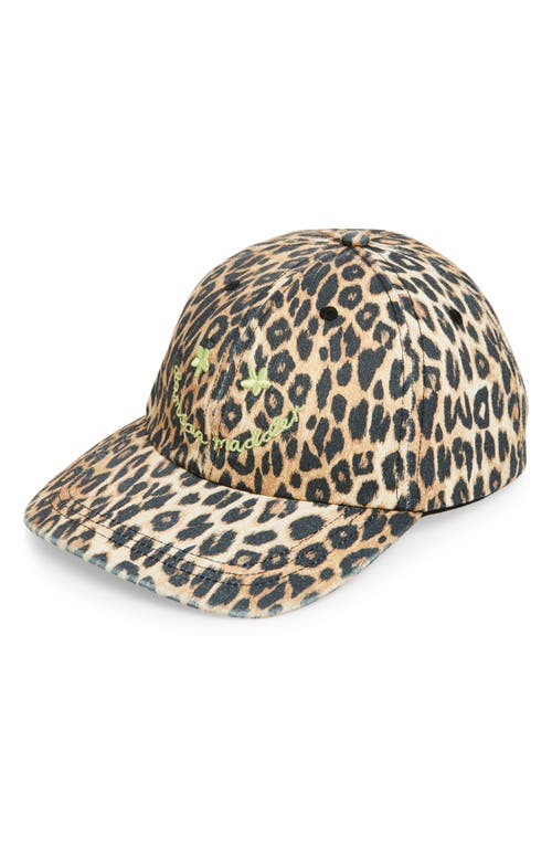 Damson Madder Smiley Baseball Cap In Leopard