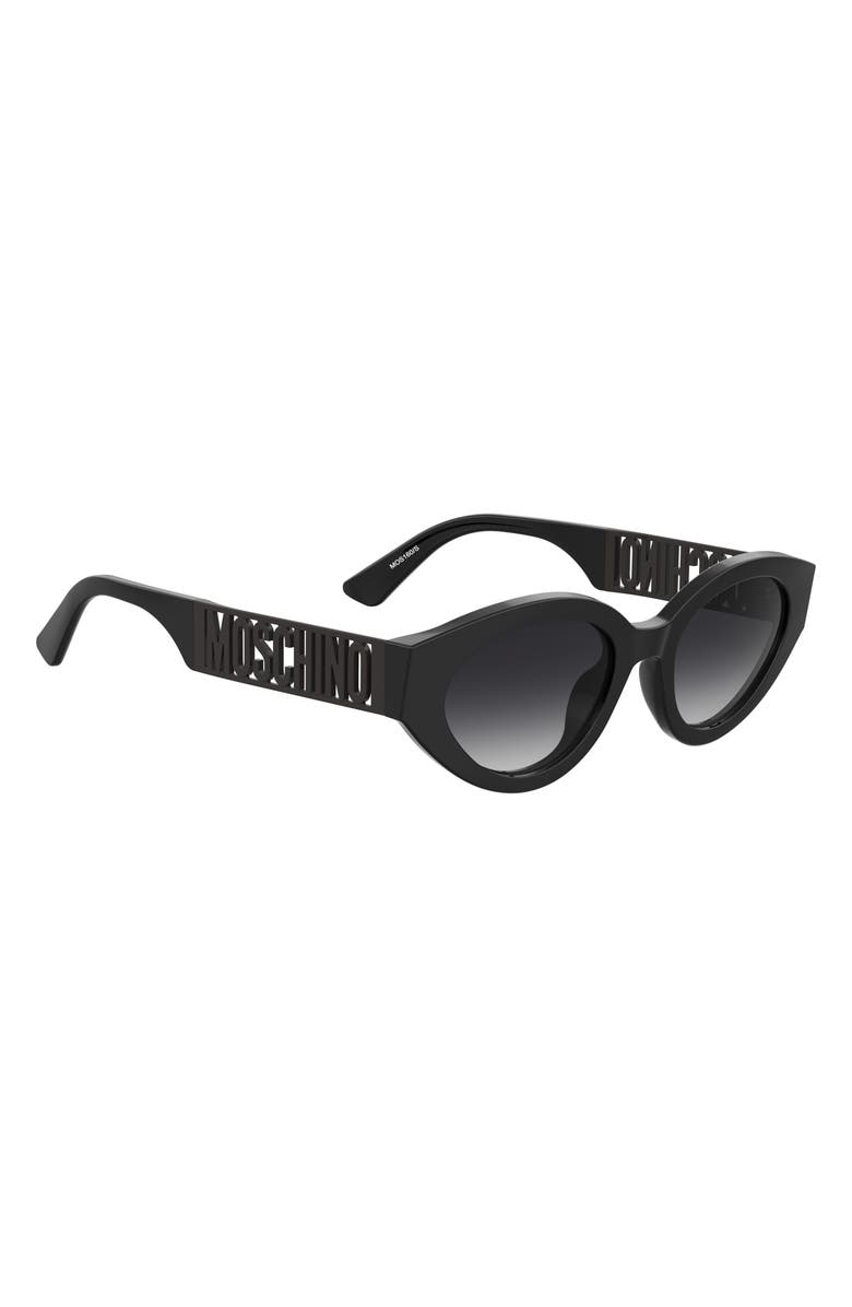 Moschino 51mm Cat Eye Sunglasses, Alternate, color, Black
