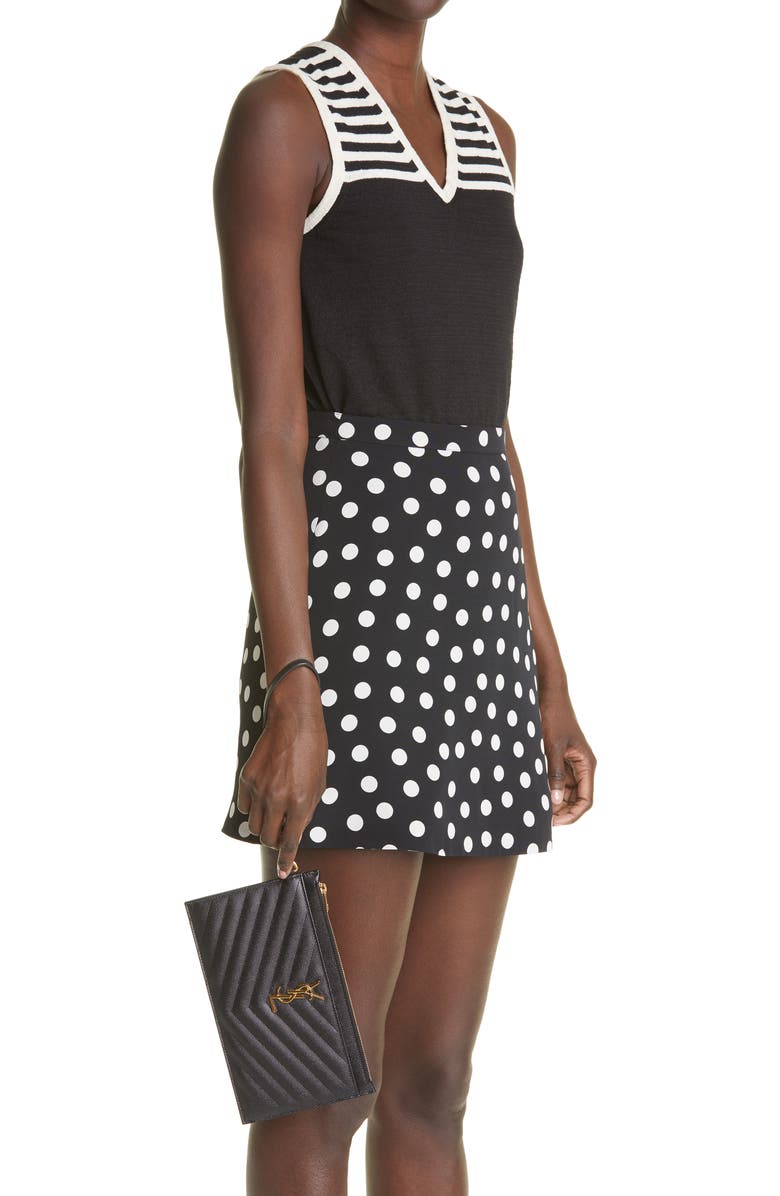 Saint Laurent Monogram Matelassé Leather Pouch, Alternate, color,