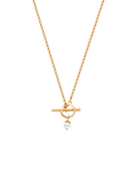 Fable England Pearl Toggle Charm Necklace