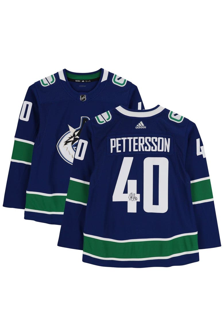 Elias Pettersson Vancouver Canucks Autographed Blue Adidas Authentic Jersey, Main, color, Blue