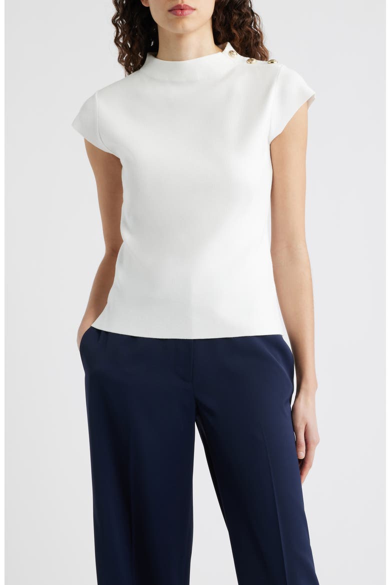 The Katy Button Detail Sweater, Main, color, SKY WHITE