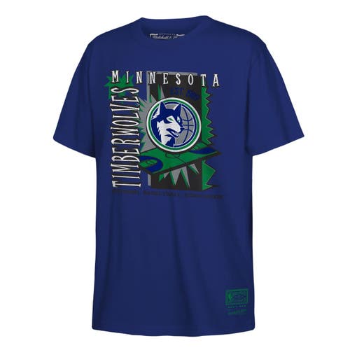 Mitchell & Ness Kids' Youth  Navy Minnesota Timberwolves Retro '90s Poster T-shirt