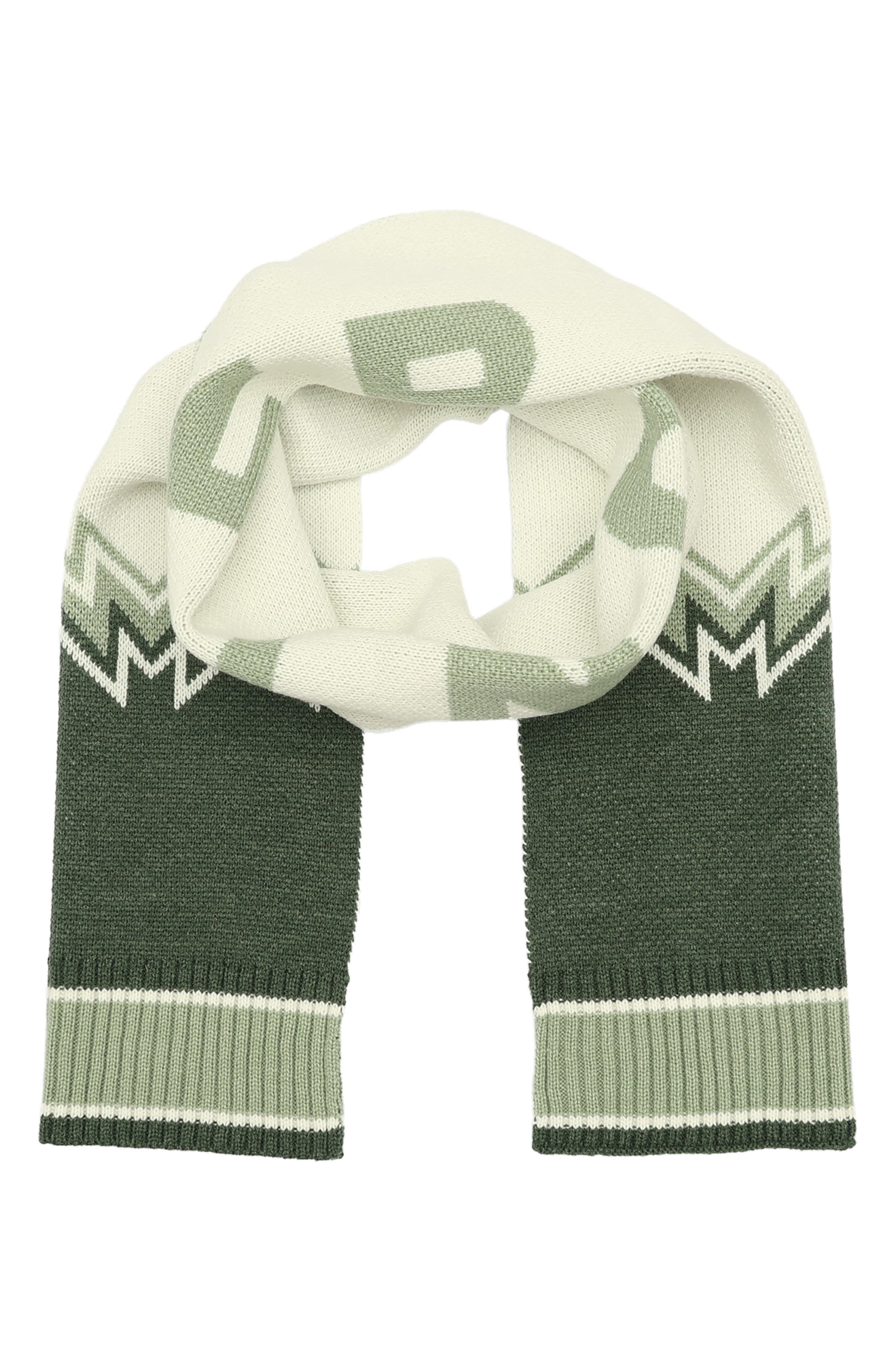Hunter Fair Isle Intarsia Scarf in Green Multi 