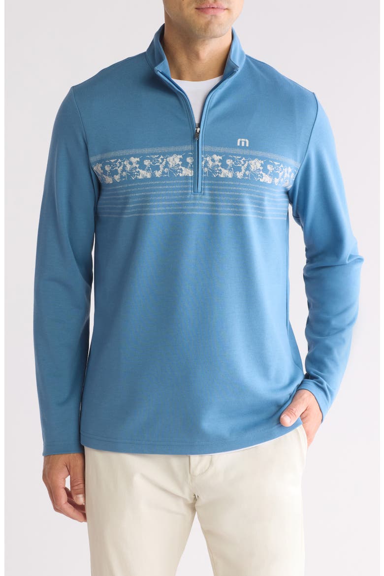 Upgraded Chest Stripe Half Zip Pullover, Main, color, STELLAR BLUE CHEST S