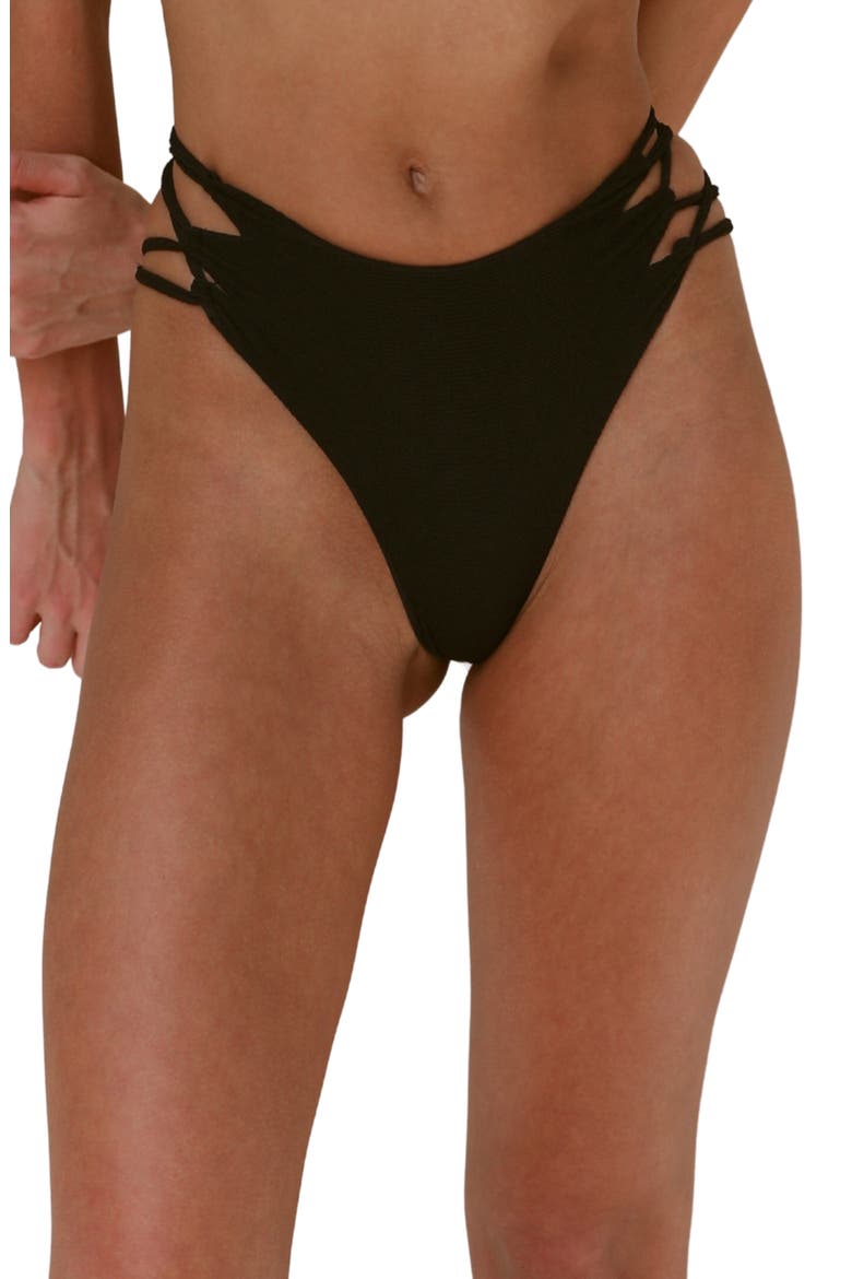 Theo High Waist Bikini Bottoms, Main, color, STONE RIPPLE