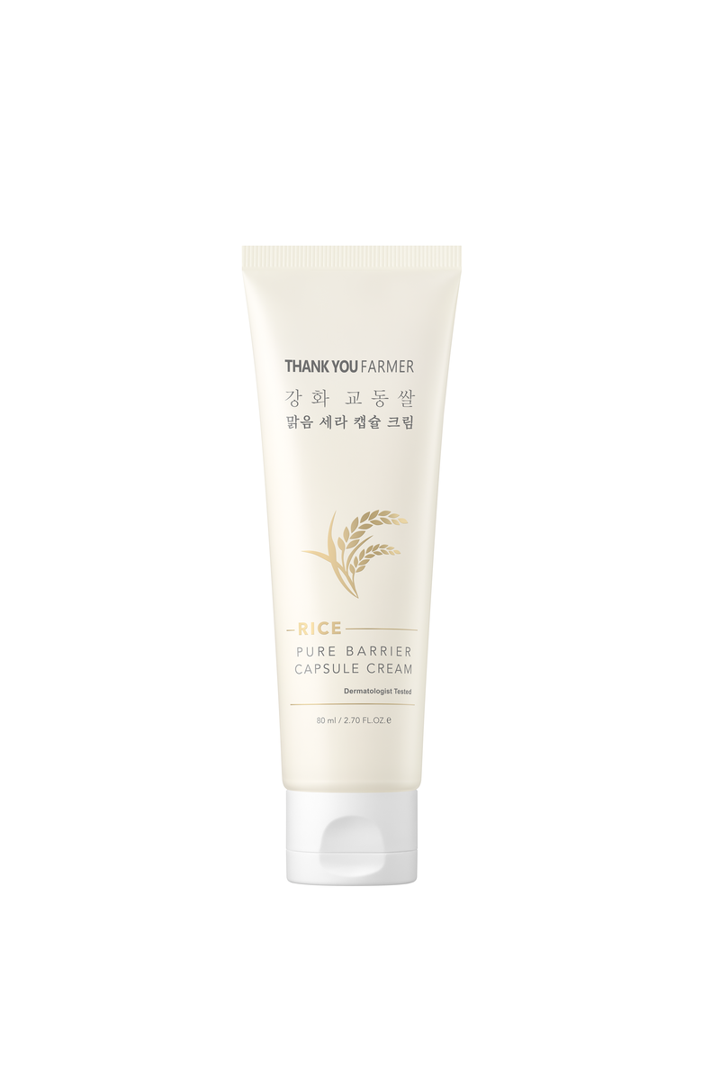 THANK YOU FARMER Rice Pure Barrier Capsule Cream, Main, color, White