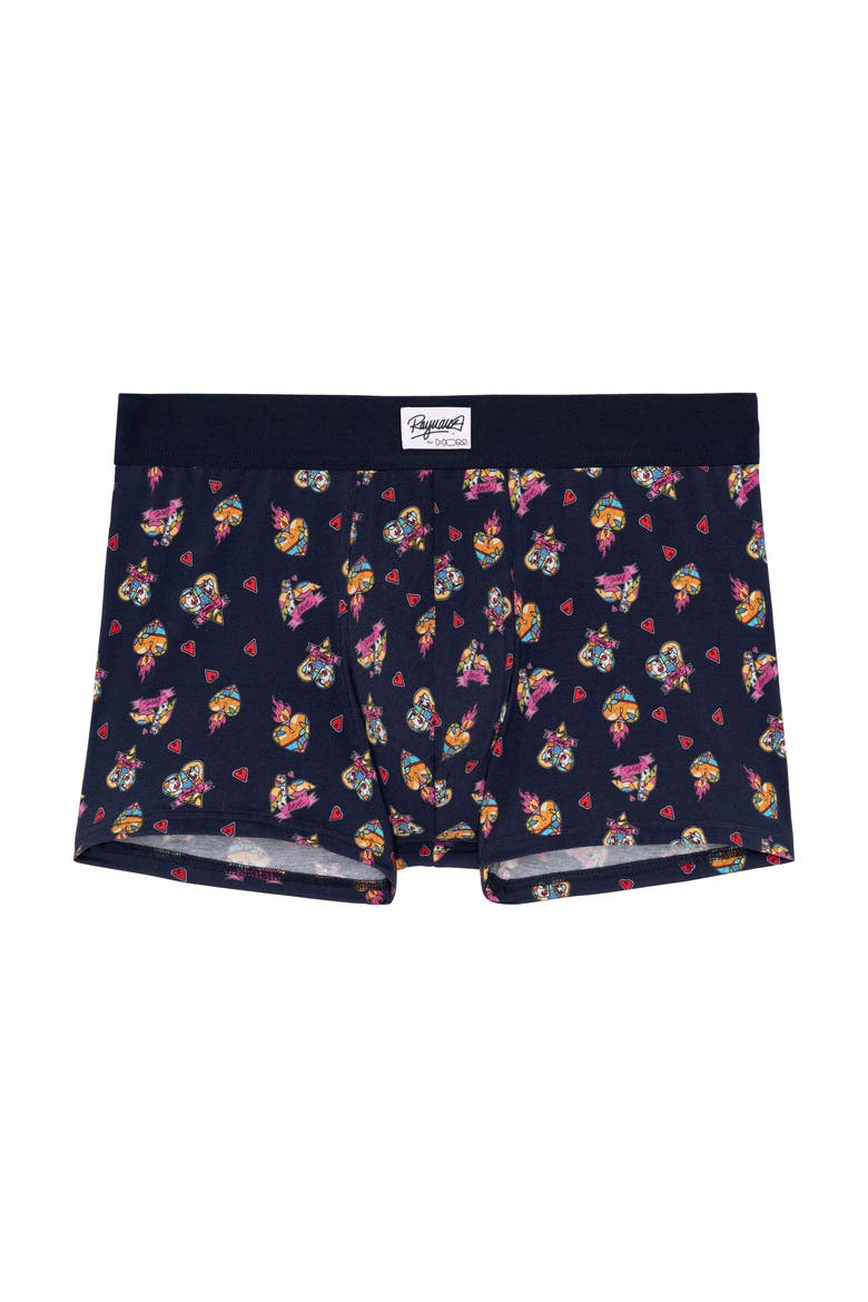 Love Story Boxer Briefs, Main, color, Navy Print