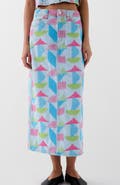 Scalpers Denim Emb Skirt
