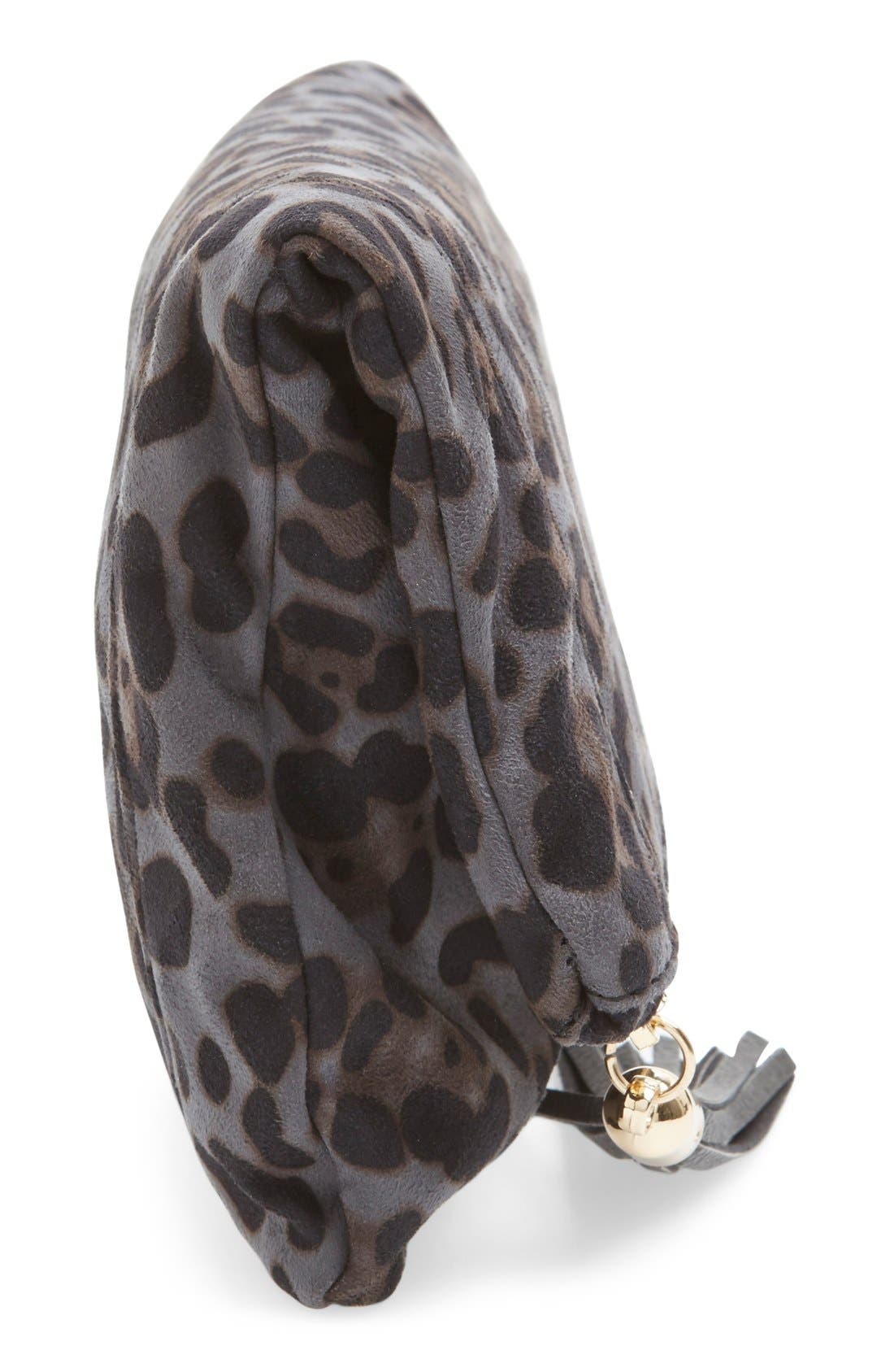 'Tasia' Print Foldover Clutch, Alternate, color, SLATE