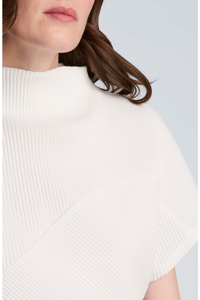 Asymmetric Mock Neck Rib Knit Top, Alternate, color, FEATHER WHITE