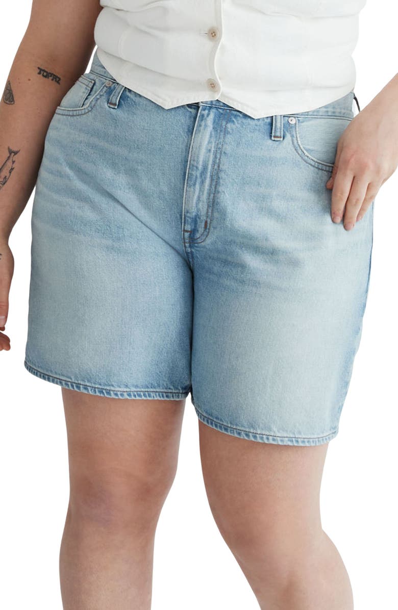 Madewell Baggy Nonstretch Denim Shorts, Alternate, color,