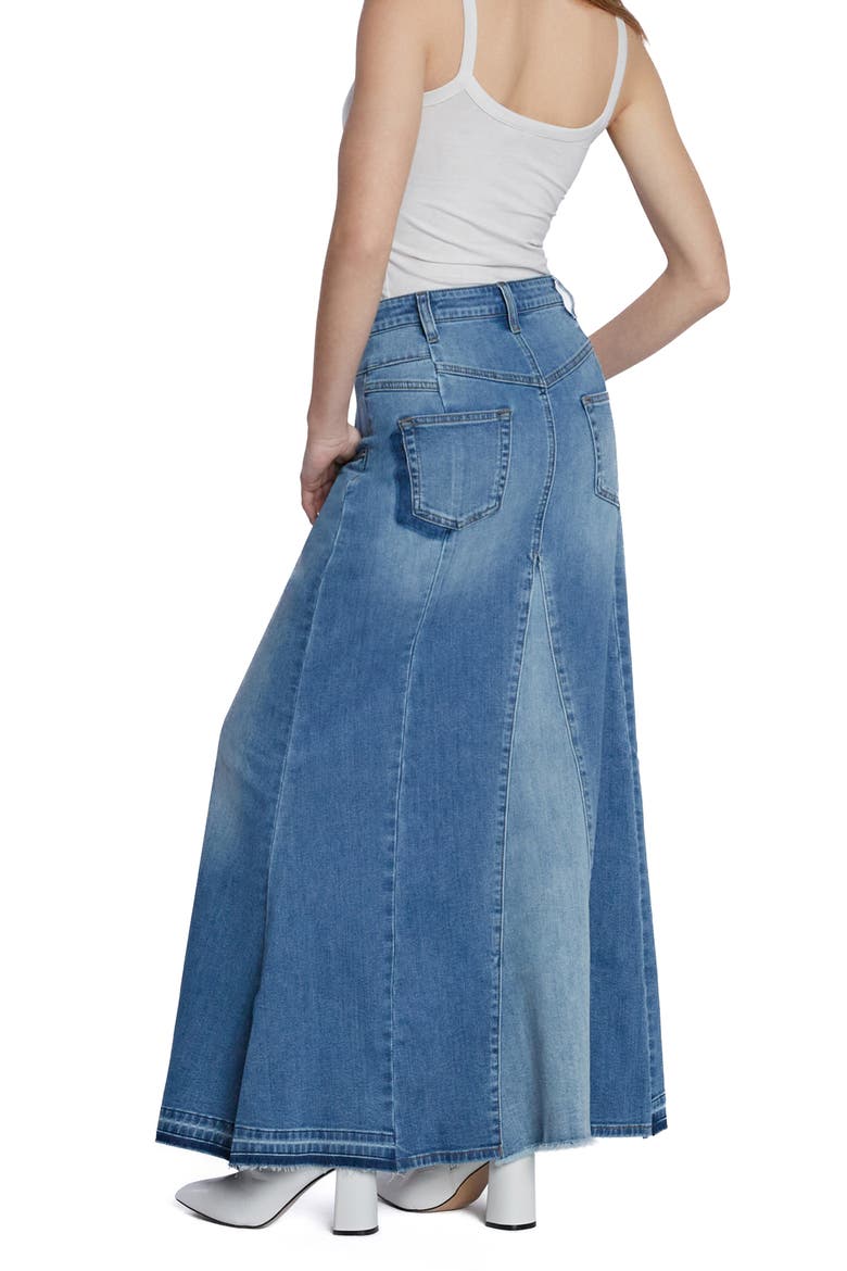 Bliss Flare Denim Maxi Skirt, Alternate, color, SPARK BLUE