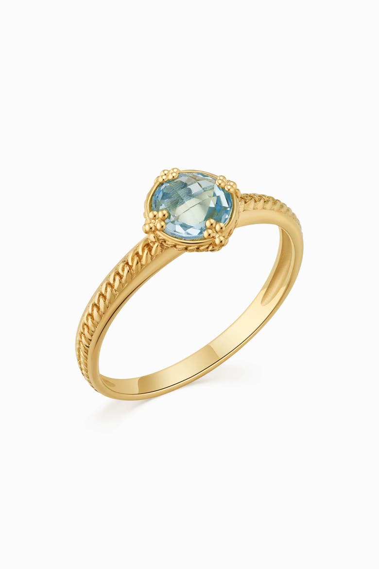 14K Gold Gemstone Antica Ring, Main, color, Yellow Gold - Blue Topaz