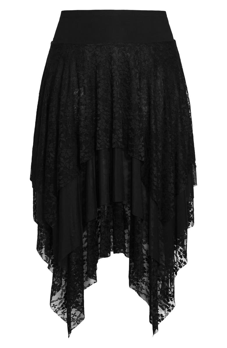 City Chic Elizabeth Handkerchief Hem Lace Maxi Skirt, Alternate, color, 