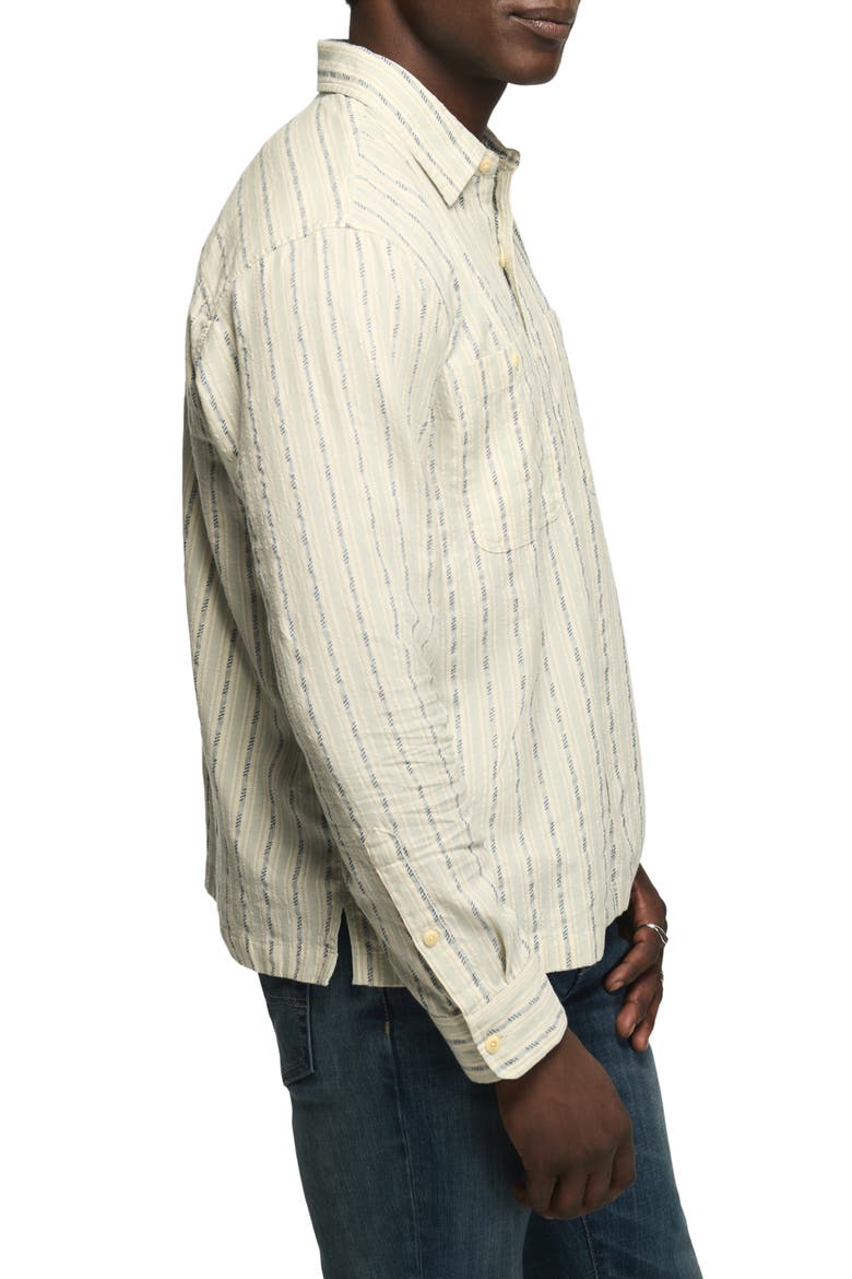 Striped Western Button Up Shirt, Alternate, color, BLUE STRIPE