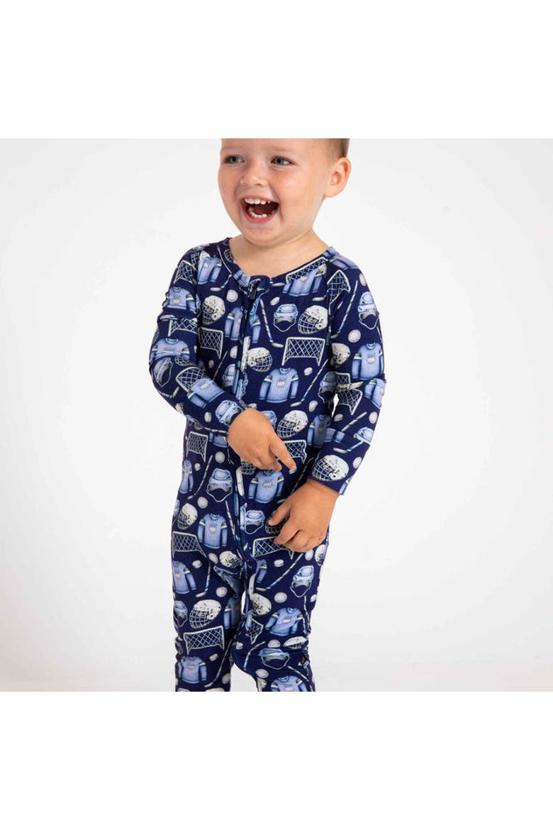 baby pajamas romper, Alternate, color, Navy Blue