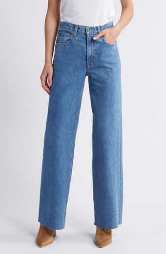 SLVRLAKE Grace Raw Hem Wide Leg Jeans