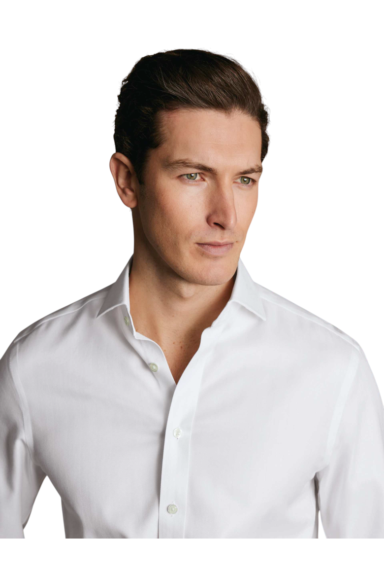 Cutaway Collar Non-Iron Herringbone Shirt, Alternate, color, White