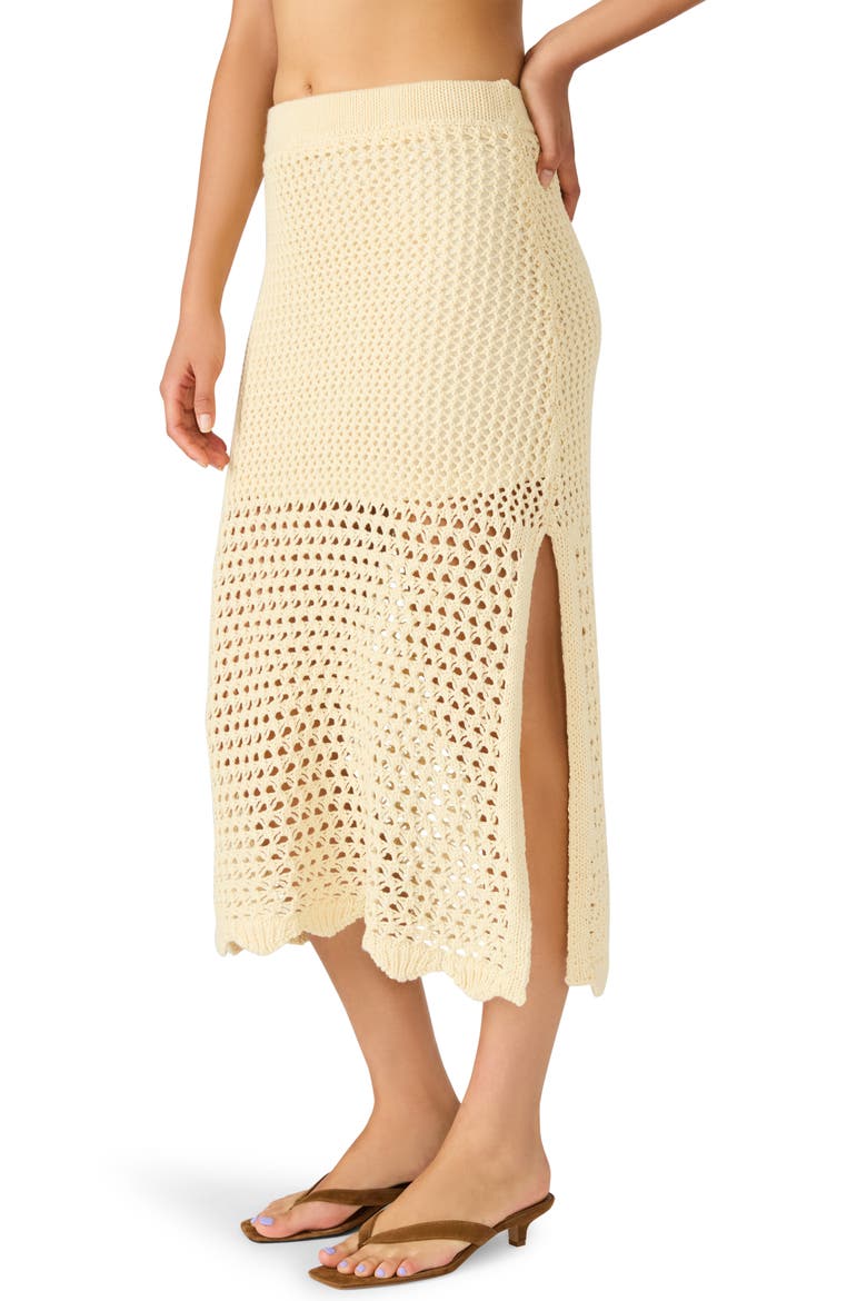 Tiffani Open Stitch Midi Skirt, Alternate, color, NATURAL