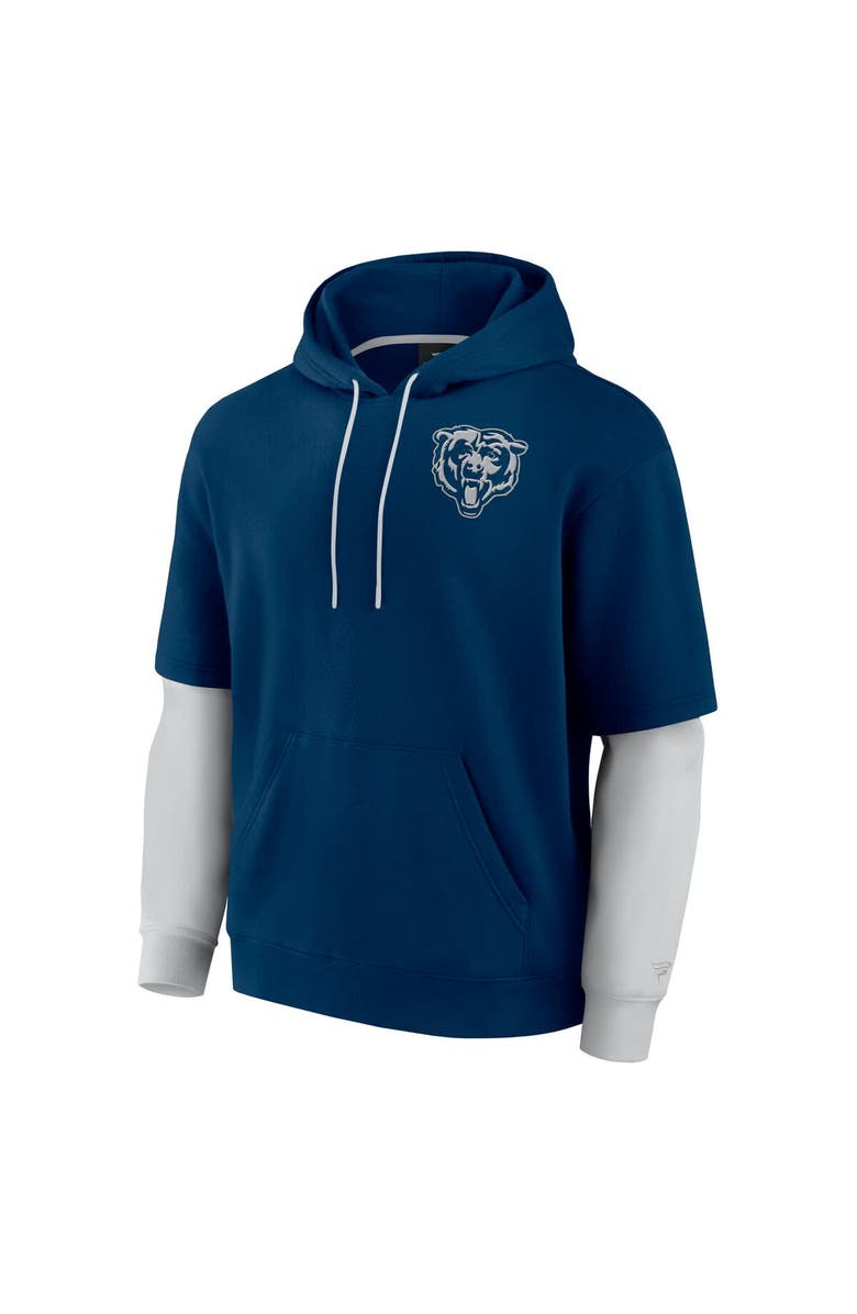 FANATICS Unisex Fanatics  Navy Chicago Bears Sleek Elements Pullover Hoodie, Alternate, color, Navy