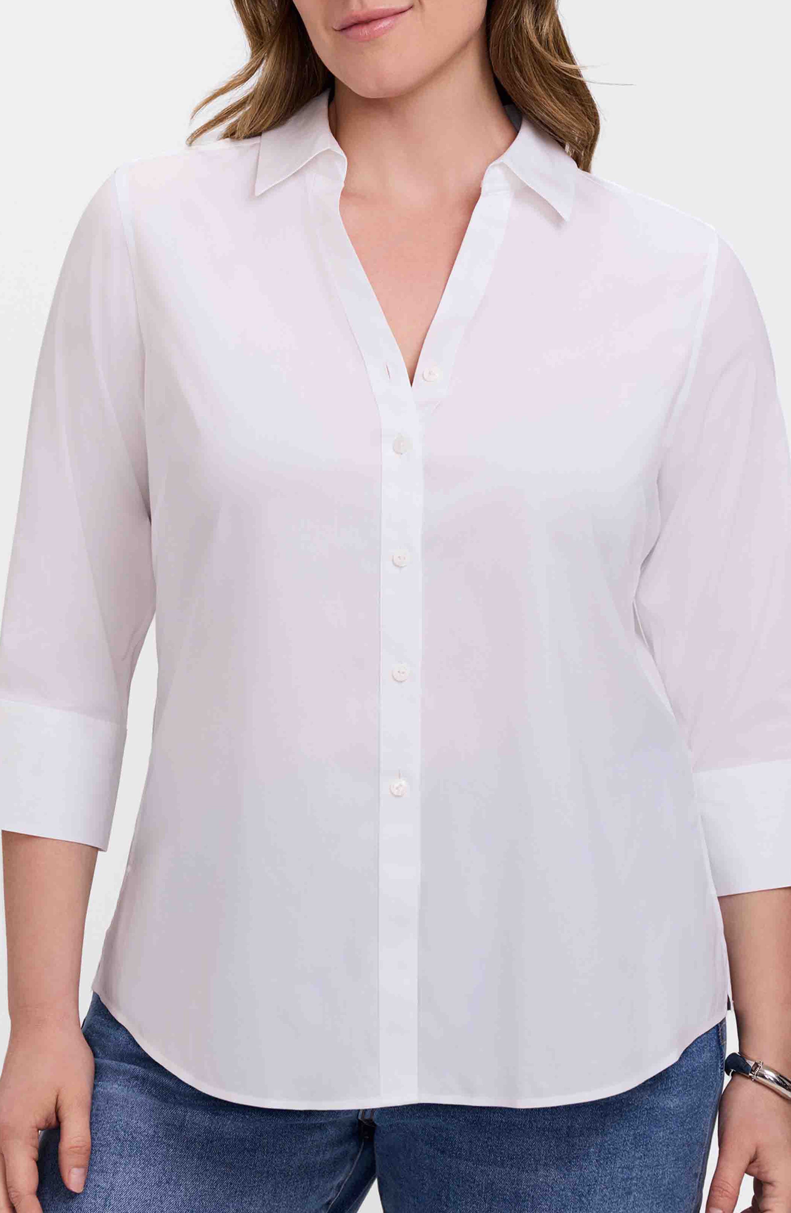 Mary Non-Iron Stretch Cotton Button-Up Shirt - image 3
