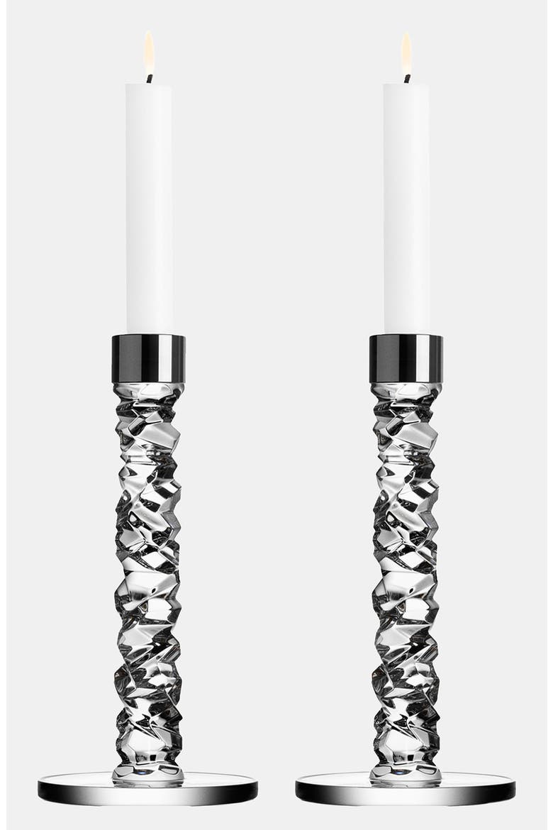 Carat Set of 2 Crystal Candlesticks, Main, color, NO COLOR