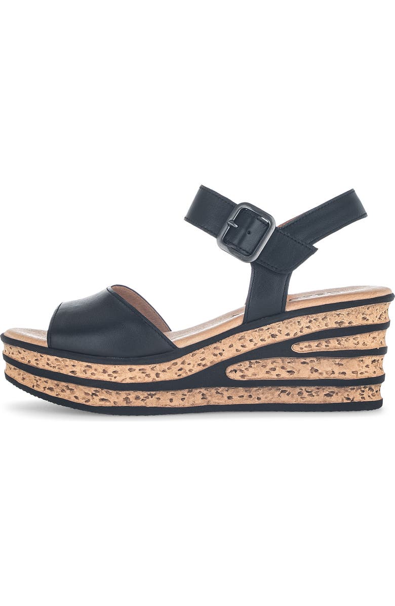 Gabor Ankle Strap Wedge Sandal, Alternate, color, Black