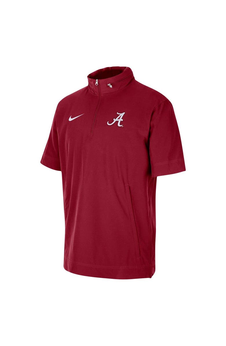 Nike Men's Nike Crimson Alabama Crimson Tide Coaches Half-Zip Short Sleeve Jacket, Alternate, color, Crimson