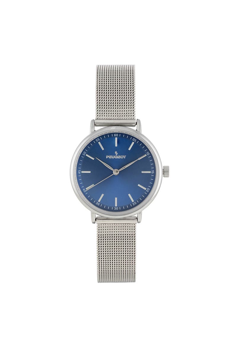 Sleek Stainless Steel Mesh Watch- 30MM, Main, color, Blue