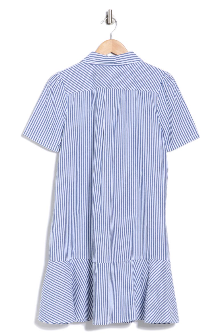 Ruffle Hem Cotton Shirtdress, Alternate, color, NOUVEAN NAVY