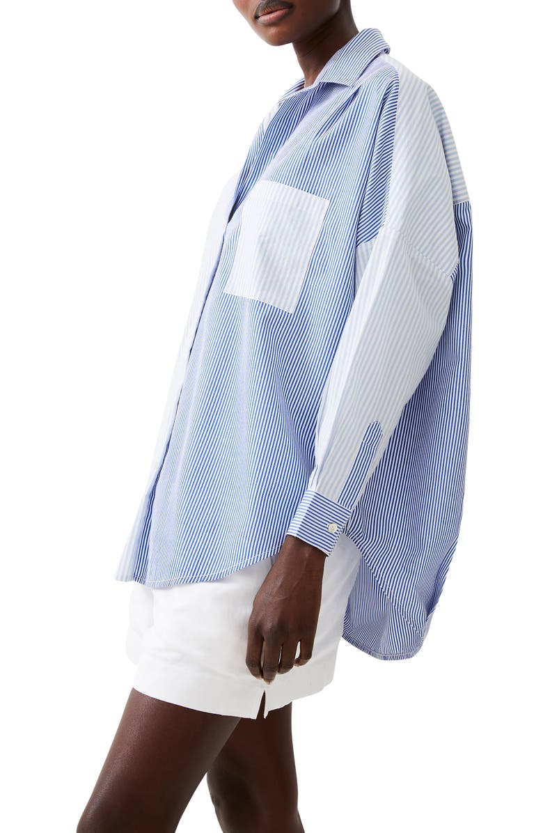 French Connection Stripe Popover Shirt, Alternate, color, 