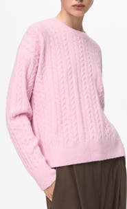 MANGO Cable Stitch Crewneck Sweater