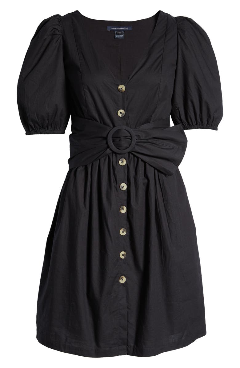 French Connection Besima Belted Cotton Poplin Dress, Alternate, color, 
