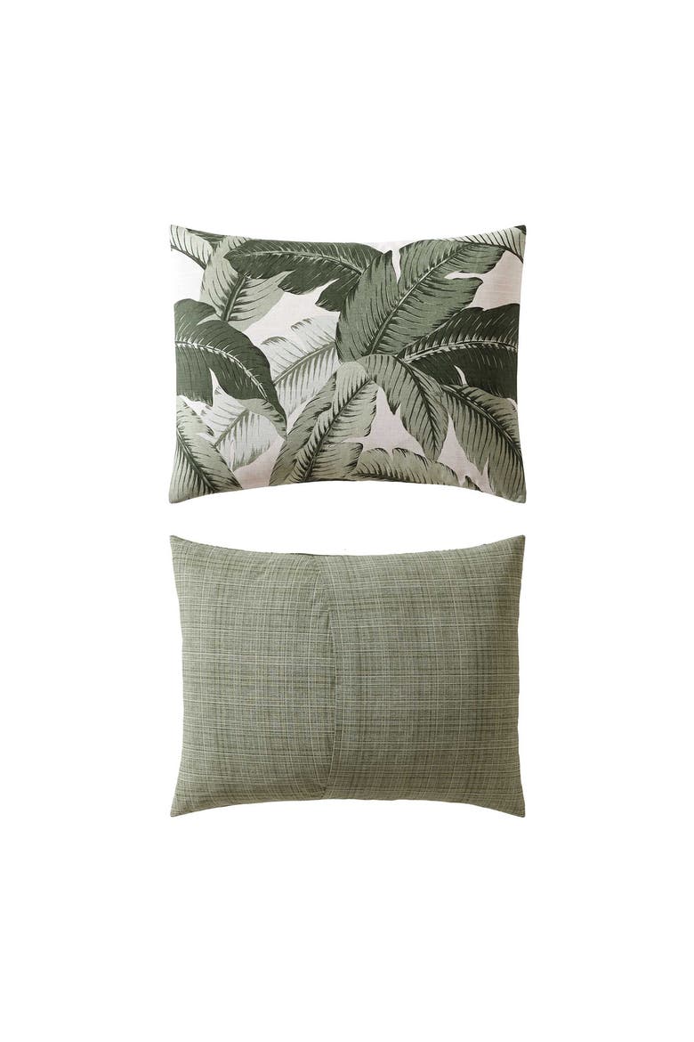 Vintage Palms Duvet Cover & Sham Set, Alternate, color, DARK GREEN