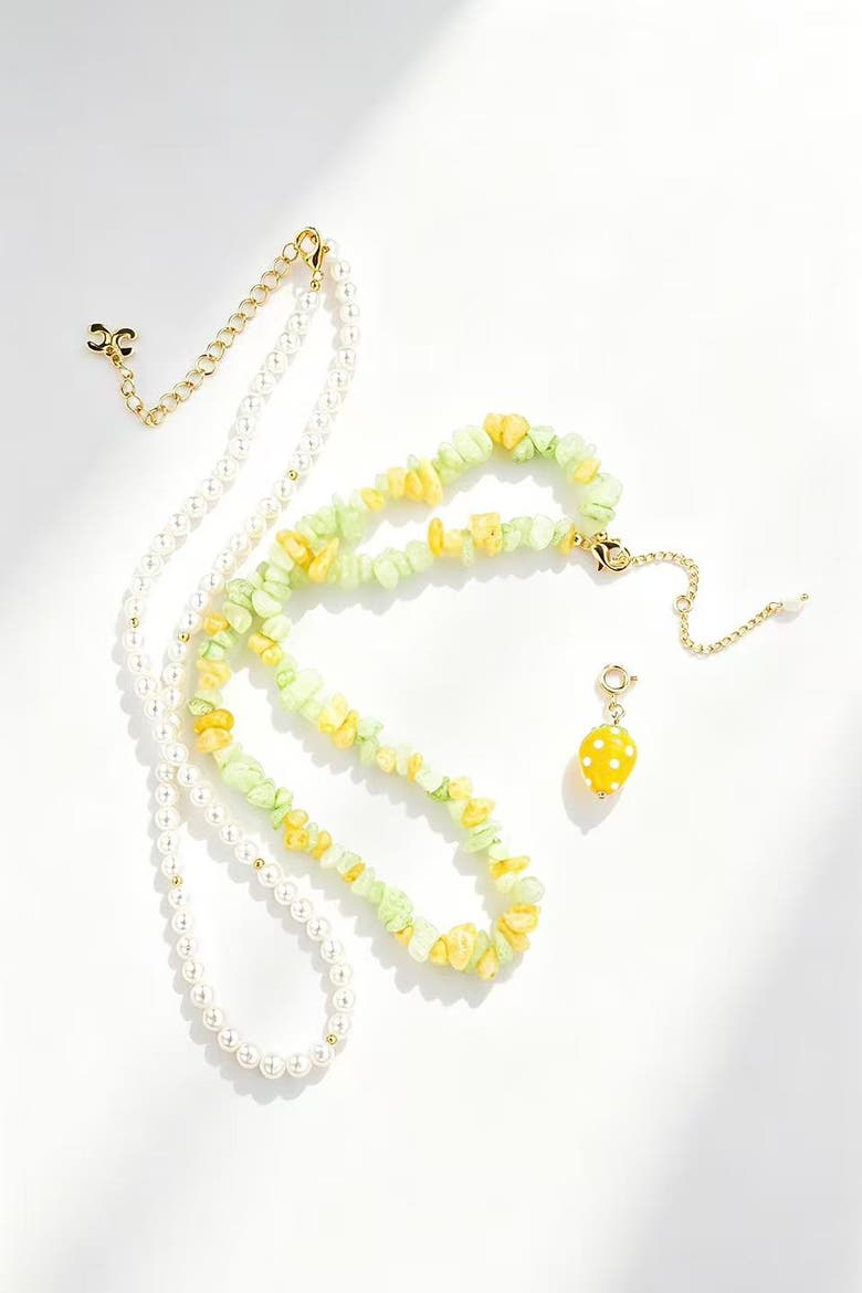 Lulu Strawberry Necklace Set, Alternate, color, Yellow
