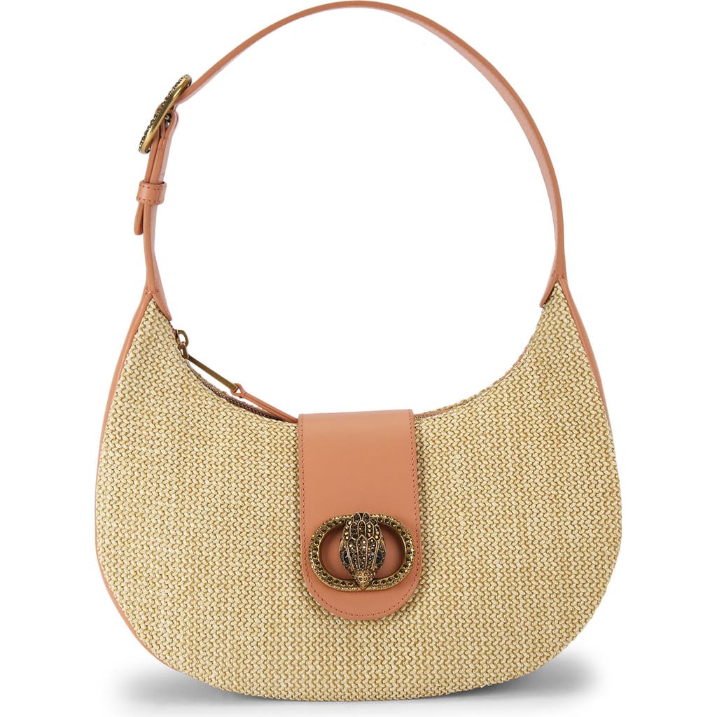 Kurt Geiger London Chelsea Woven Hobo In Open Beige
