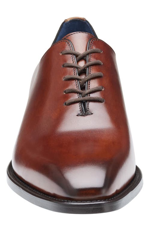 Johnston & Murphy Collection Larson Plain Toe Oxford In Mahogany Italian Calfskin