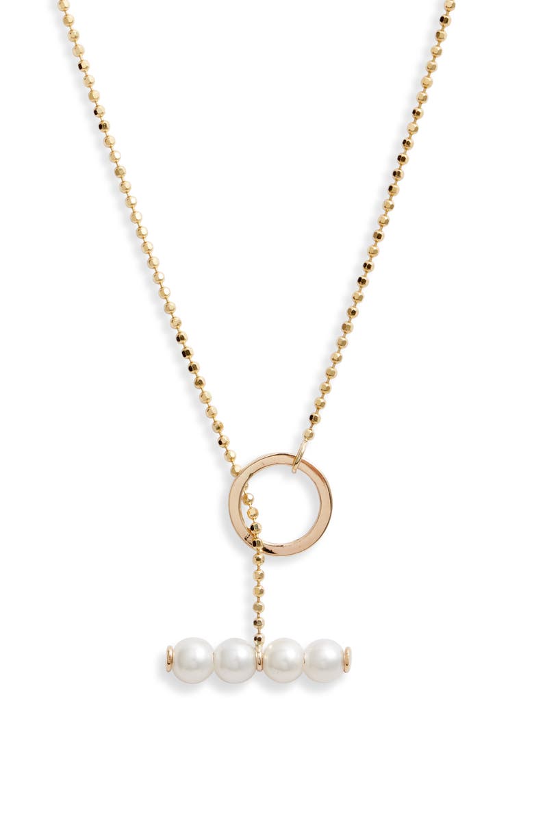 Poppy Finch Baby Pearl Toggle Necklace, Main, color, 