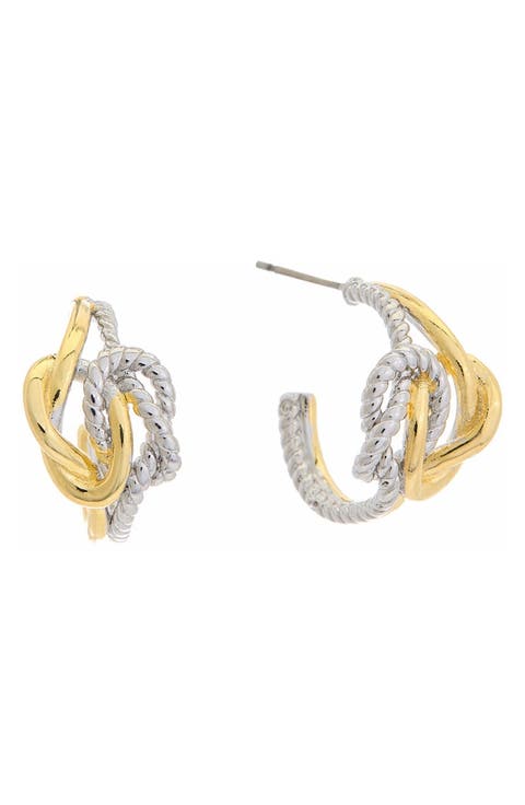 Two Tone Hoop Earrings