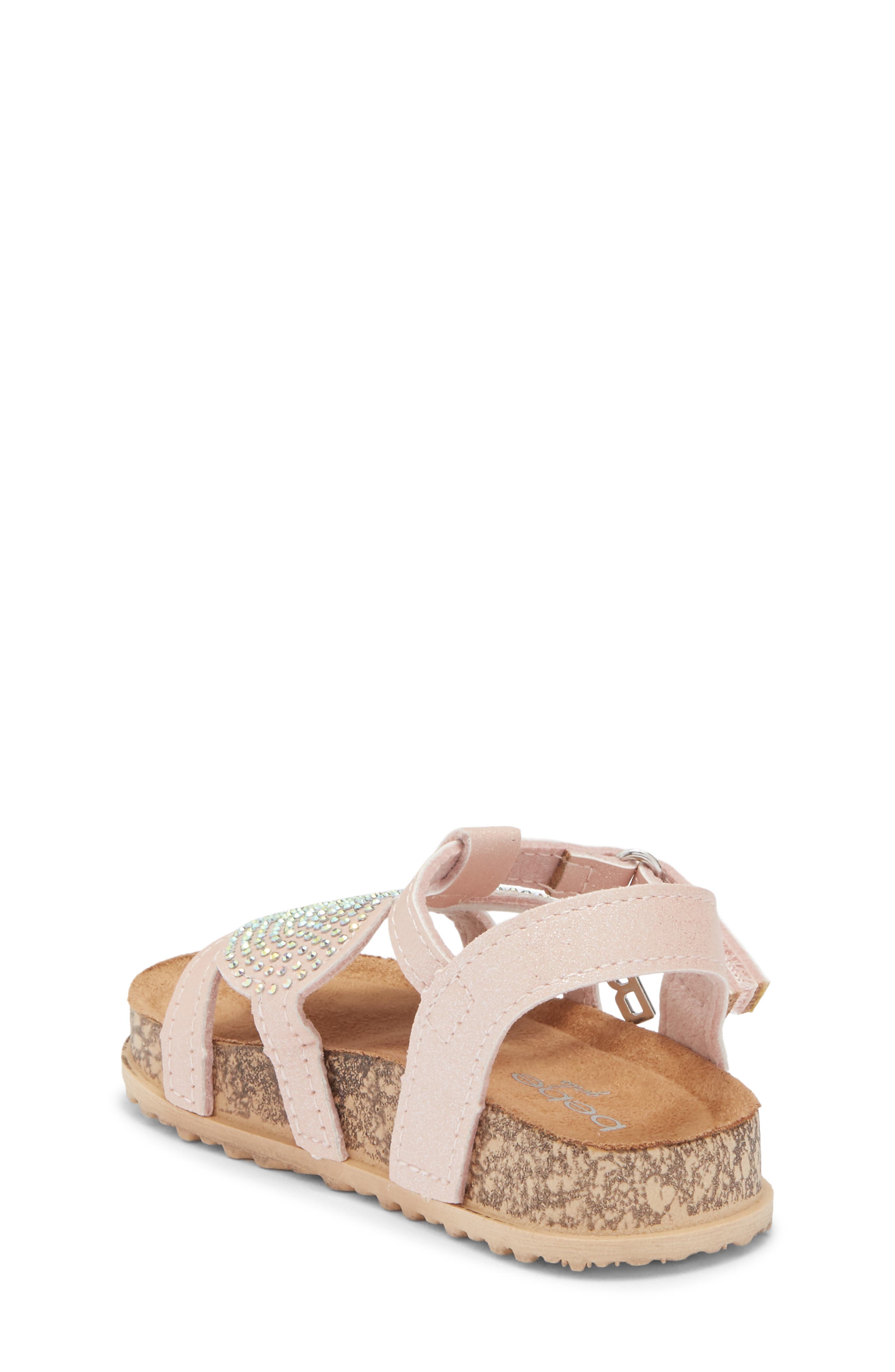 bebe Rhinestone Embellished Sandal, Alternate, color, Pink