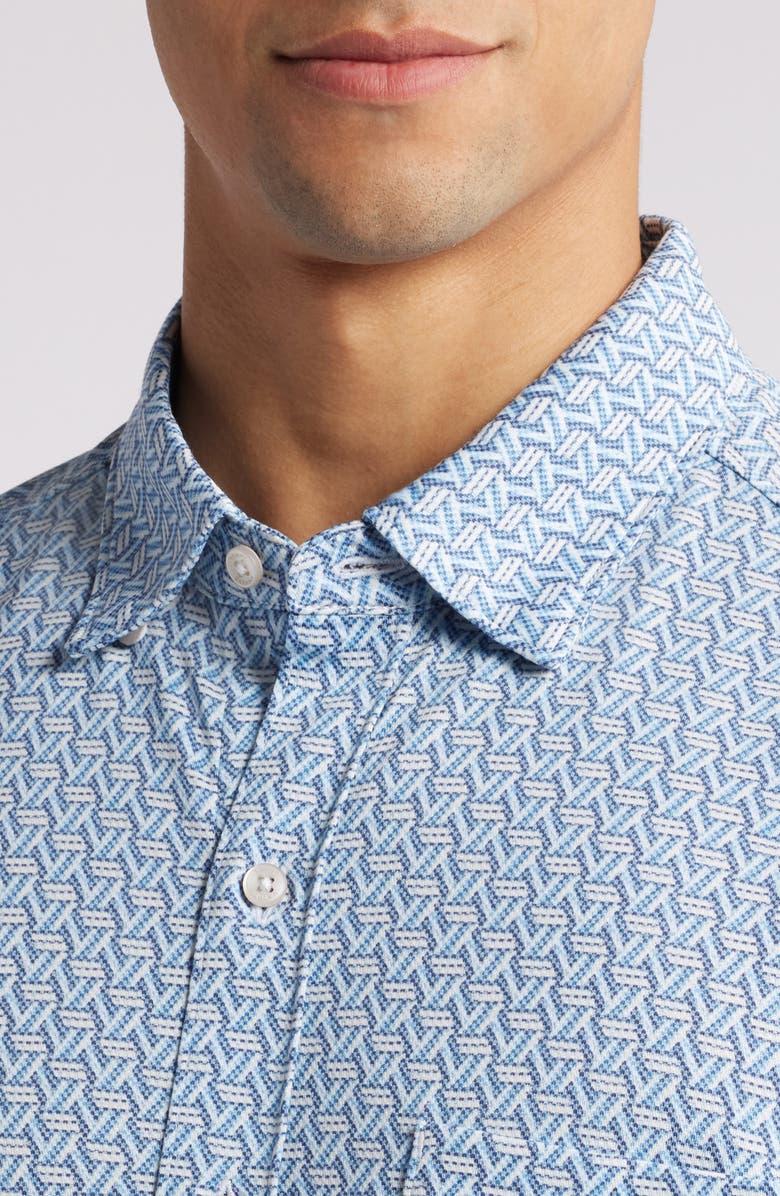 Tommy Bahama San Lucio Plaza Geo Pattern Short Sleeve Button-Up Shirt, Alternate, color, 