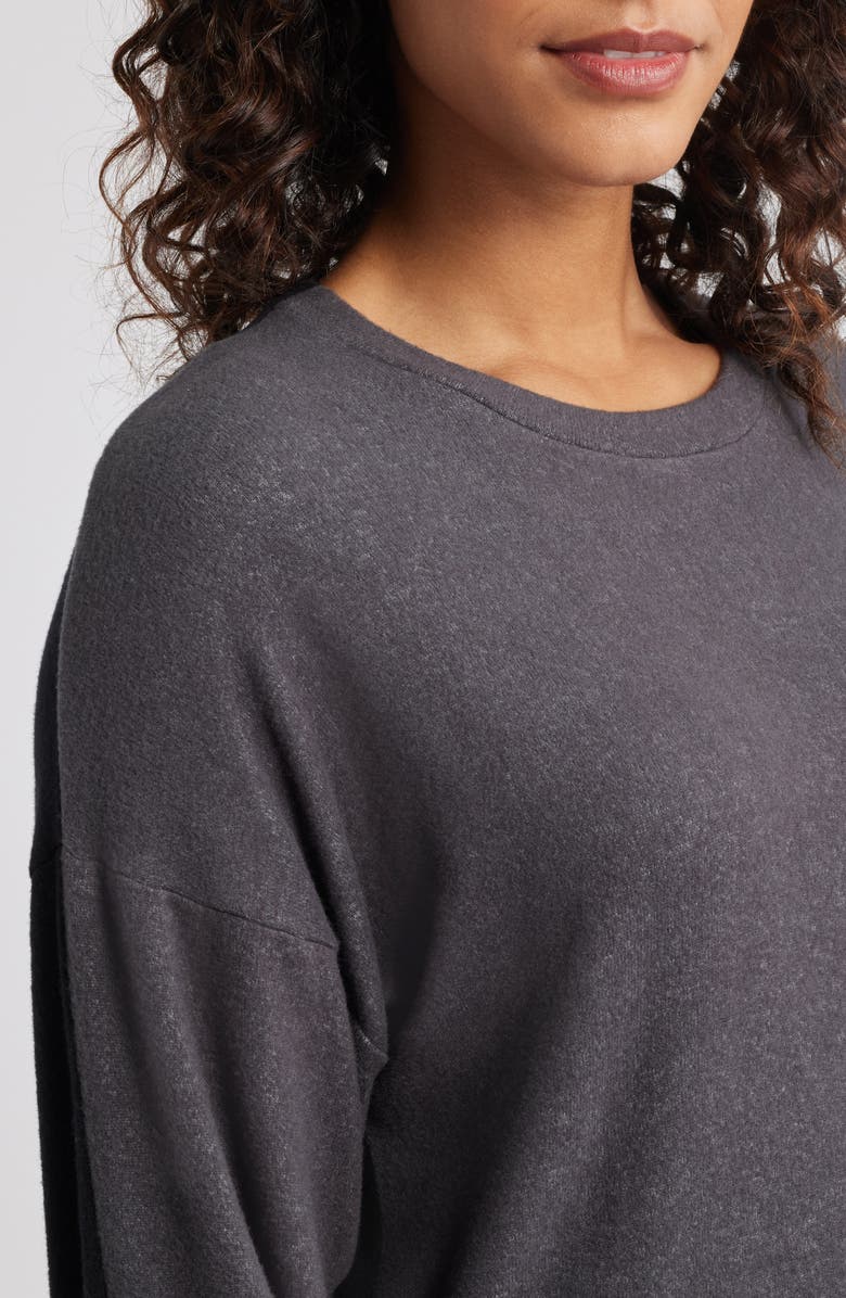 Loveappella High-Low Tunic Top, Alternate, color, Grey/ Black