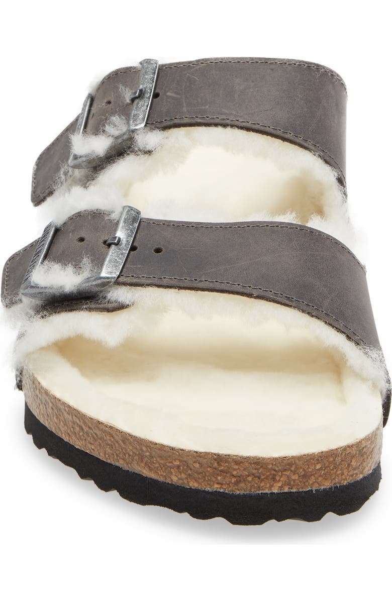Birkenstock Arizona Genuine Shearling Slide Sandal, Alternate, color,
